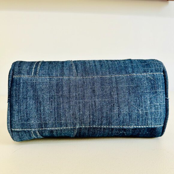 TRUE RELIGION BLUE DENIM BOSTON SATCHEL CROSSBODY BAG - Picture 6 of 12